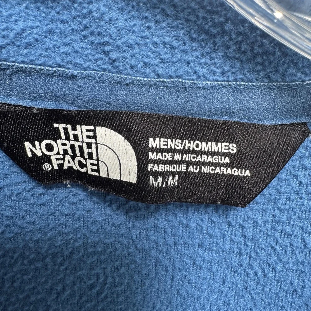 The North Face Fleece Pullover Mens Medium Blue 1/4 Zip Chest Pocket‎ Hiking